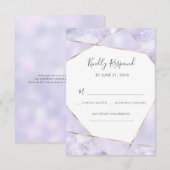 パープルとゴールドの幾何学的なRSVPカード 招待状 (正面/裏面)