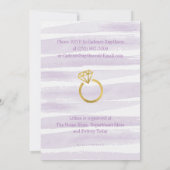 パープルとゴールドの水彩ストライプ ブライダルシャワー 招待状 (裏面)