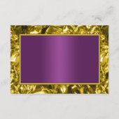 パープルとゴールドの花柄 RSVP カード (裏面)