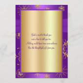 パープルとゴールドの雪の結晶 お礼カード サンキューカード (裏面)