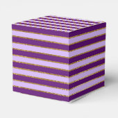 パープルとゴールドフォイルストライプズの誕生日パーティー フェイバーボックス (裏面サイド)