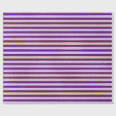 パープルとゴールドフォイルストライプズの誕生日パーティー ラッピングペーパー (フラット)