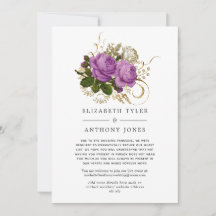 パープルとゴールド ヴィンテージ シック 縮小 ゲストリスト