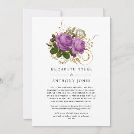 パープルとゴールド ヴィンテージ シック 縮小 ゲストリスト 案内状