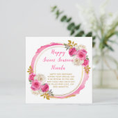 パープルとシルバーのエレガントな花 スイート16 カード (スタンド正面)