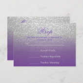 パープルとシルバーのグリッター- RSVP (正面/裏面)