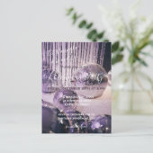 パープルとシルバーボードクリスマスクリスマスインビタティ ポストカード (スタンド正面)