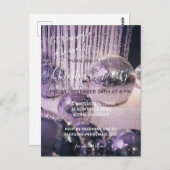 パープルとシルバーボードクリスマスクリスマスインビタティ ポストカード (正面/裏面)