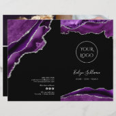 パープルとシルバーagateのサービスメニューパンフレット (正面/裏面)