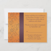 パープルとタンジェリンのRSVPカード 出欠カード (裏面)