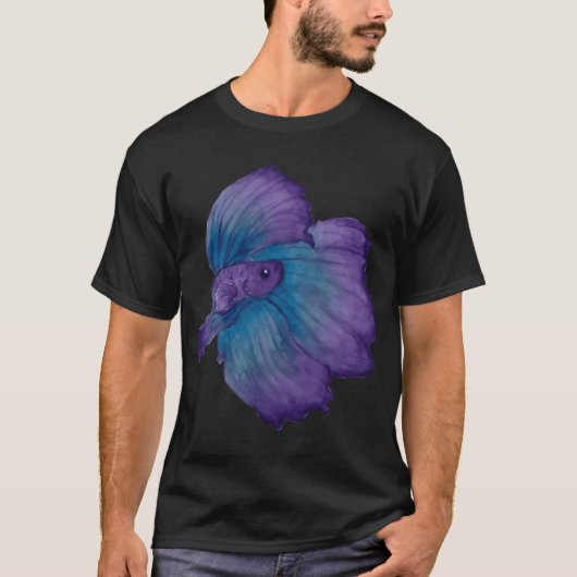 パープルとターコイズのベタ Tシャツ (正面)