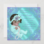 パープルとターコイズの民族風ベビーシャワー 招待状 (裏面)