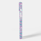 パープルとターコイズアステカシェブロンカスタムモノグラム Case-Mate iPhoneケース (裏面 / 左)