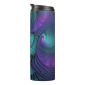 パープルとターコイズモダン抽象芸術のフラクタル・アート タンブラー (回転右)