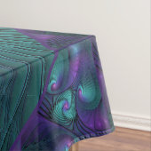 パープルとターコイズモダン抽象芸術のフラクタル・アート テーブルクロス (インサイチュ)