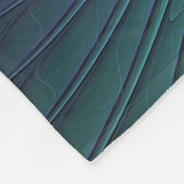 パープルとターコイズモダン抽象芸術のフラクタル・アート フリースブランケット (角)