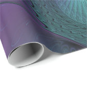パープルとターコイズモダン抽象芸術のフラクタル・アート ラッピングペーパー (ロールコーナー)