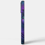 パープルとターコイズモダン抽象芸術のフラクタル・アート Case-Mate iPhoneケース (裏面 / 左)