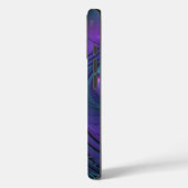 パープルとターコイズモダン抽象芸術のフラクタル・アート Case-Mate iPhoneケース (裏面 / 左)