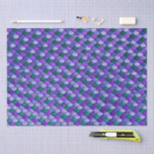 パープルとティール（緑がかった色）グラデーショングリッターマーメイドはかりで測 薄葉紙 (クラフト)