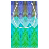 パープルとティール（緑がかった色）グリーン スモールペーパーバッグ (裏面)