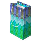 パープルとティール（緑がかった色）グリーン スモールペーパーバッグ (裏面アングル)