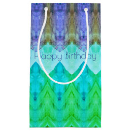 パープルとティール（緑がかった色）グリーン スモールペーパーバッグ