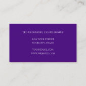 パープルとティール（緑がかった色）ブルーピーコック 名刺 (裏面)