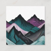 パープルとティール（緑がかった色）マウン結婚テン エンクロージャーカード (裏面)