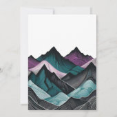 パープルとティール（緑がかった色）マウン結婚テン 招待状 (裏面)