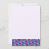 パープルとティール（緑がかった色）マーメイドベビーシャワー 招待状 (裏面)