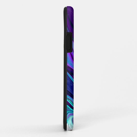 パープルとティール(緑がかった色)抽象芸術流体アート Case-Mate iPhoneケース (裏面/右)