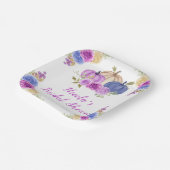 パープルとネイビーブルーの花のカボチャ ブライダルシャワー ペーパープレート (傾斜あり)