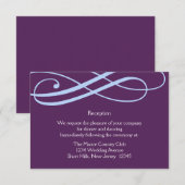パープルとパウダーブルーの渦巻き レセプションカード エンクロージャーカード (正面/裏面)