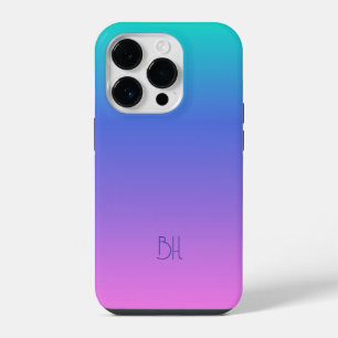 パープルとピンクとターコイズのグラデーション背景 iPhone 14 PROケース