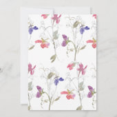 パープルとピンクのスイートピー結婚式招待状 招待状 (裏面)