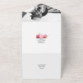 パープルとピンクのチューリップのウェディング オールインワン招待状 (外側)