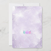 パープルとピンクのティーパーティー誕生日招待状 招待状 (裏面)