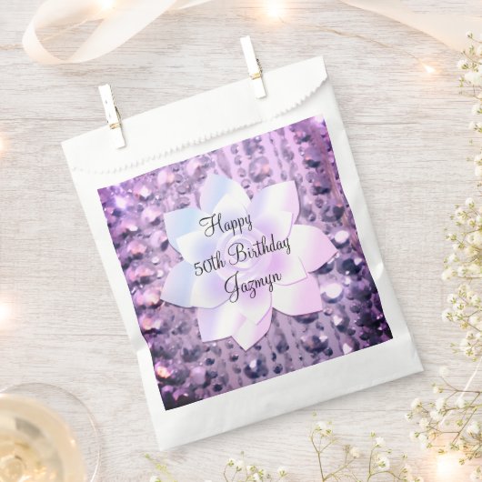 パープルとピンクのビーエレガントズ誕生日のバッグ フェイバーバッグ (クリップ留めされた状態)