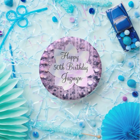 パープルとピンクのビーエレガントズ誕生日 ペーパーボウル (パーティー)