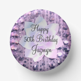 パープルとピンクのビーエレガントズ誕生日 ペーパーボウル