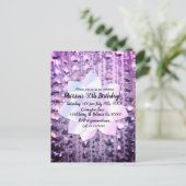 パープルとピンクのビーエレガントズ誕生日 ポストカード (スタンド正面)