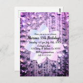 パープルとピンクのビーエレガントズ誕生日 ポストカード (正面/裏面)