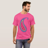 パープルとピンクのペイズリー Tシャツ (正面フル)