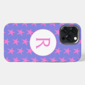 パープルとピンクの星 初期 iPhoneケース (裏面横)