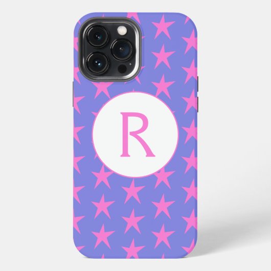 パープルとピンクの星 初期 iPhoneケース (裏面)