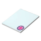 パープルとピンクの花の形のイラスト ノートパッド (回転)