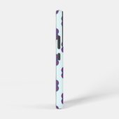 パープルとピンクの花の形のイラスト  SAMSUNG GALAXYケース (右側面)