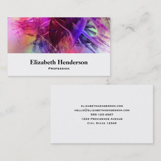 パープルとピンクスのモダン抽象芸術フラクタルデザイン 名刺 (正面/裏面)