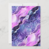パープルとピンクマーメイドの瑪瑙フレーム誕生日 招待状 (裏面)